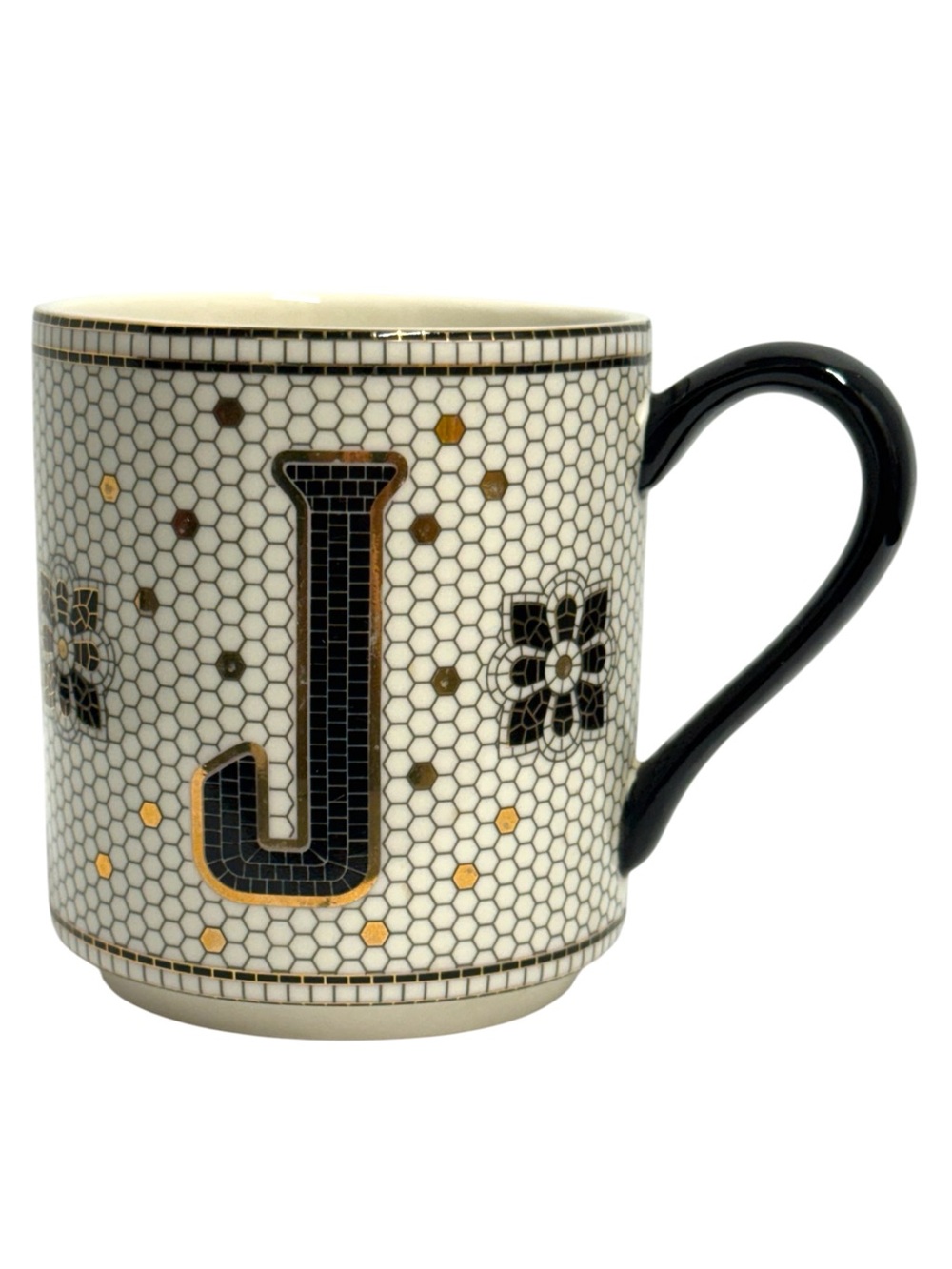 Anthropologie Mosaic Monogram "J" Mug